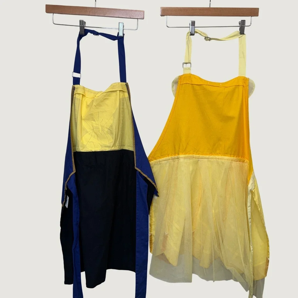 Disney Unisex Beauty and the Beast Apron Set OS Yellow Blue Belle Beast Cosplay